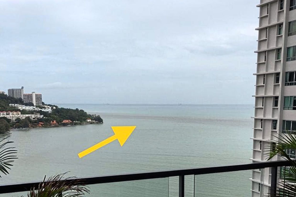 All clear: The thick bands and splotches of redness that appeared off Tanjung Bungah, Penang last year is no where to be seen this year due to the drop in human activities in and around the surrounding seas.
